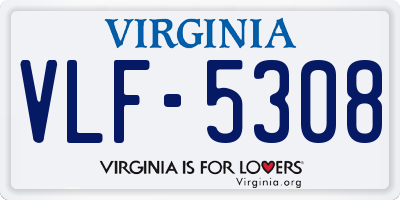 VA license plate VLF5308