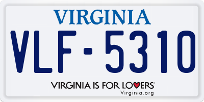 VA license plate VLF5310
