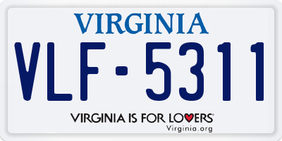 VA license plate VLF5311
