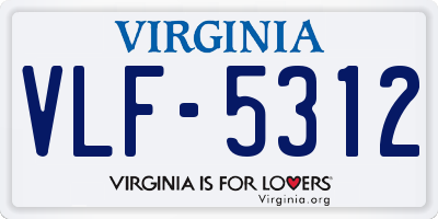 VA license plate VLF5312