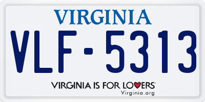 VA license plate VLF5313