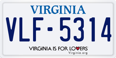 VA license plate VLF5314