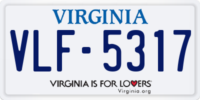 VA license plate VLF5317