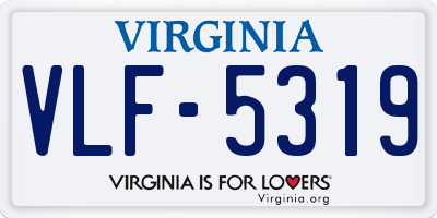 VA license plate VLF5319