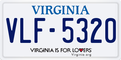 VA license plate VLF5320