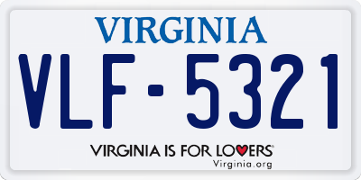 VA license plate VLF5321
