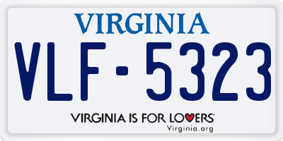VA license plate VLF5323