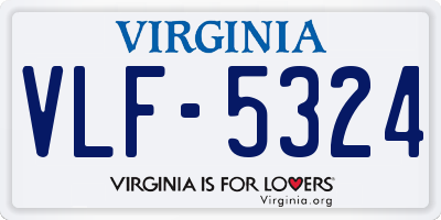 VA license plate VLF5324