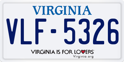 VA license plate VLF5326