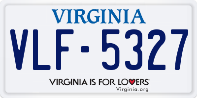 VA license plate VLF5327