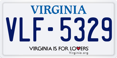 VA license plate VLF5329