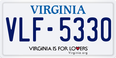VA license plate VLF5330