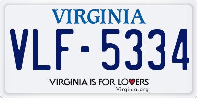 VA license plate VLF5334