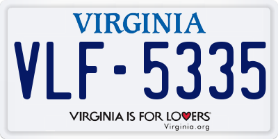 VA license plate VLF5335