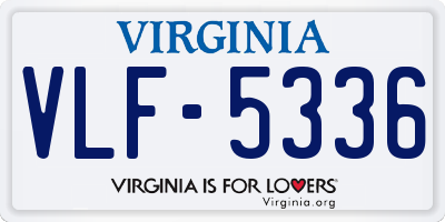 VA license plate VLF5336