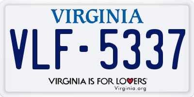 VA license plate VLF5337