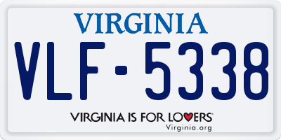 VA license plate VLF5338