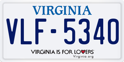 VA license plate VLF5340