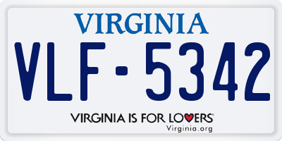 VA license plate VLF5342
