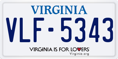 VA license plate VLF5343