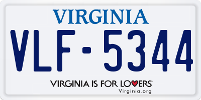 VA license plate VLF5344