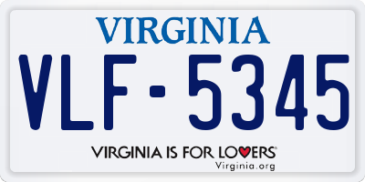 VA license plate VLF5345