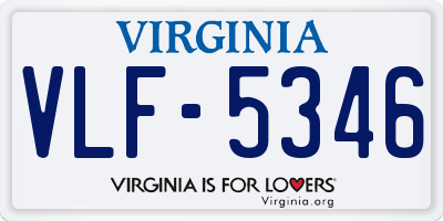 VA license plate VLF5346