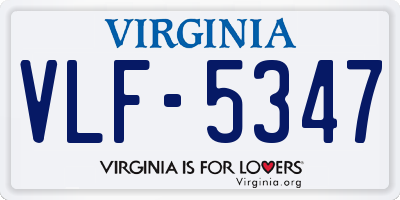 VA license plate VLF5347
