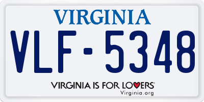 VA license plate VLF5348