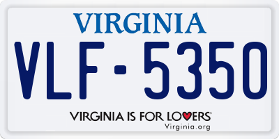 VA license plate VLF5350