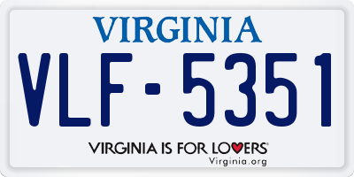 VA license plate VLF5351