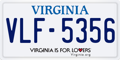 VA license plate VLF5356