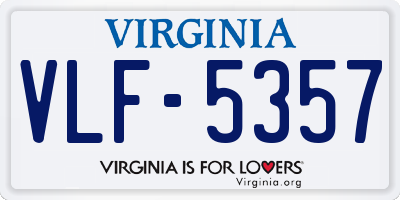 VA license plate VLF5357