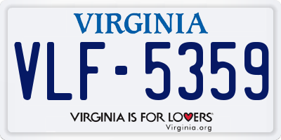 VA license plate VLF5359
