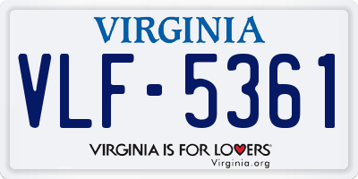 VA license plate VLF5361