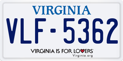 VA license plate VLF5362