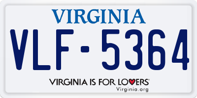 VA license plate VLF5364