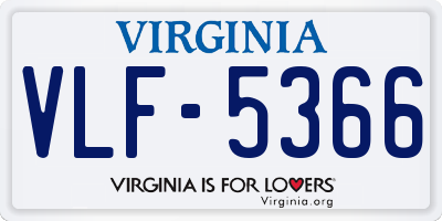 VA license plate VLF5366