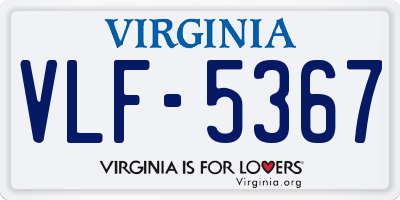 VA license plate VLF5367