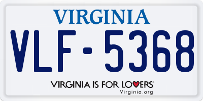 VA license plate VLF5368