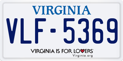 VA license plate VLF5369