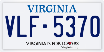 VA license plate VLF5370