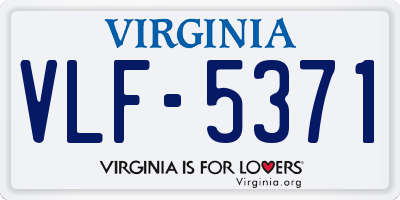 VA license plate VLF5371