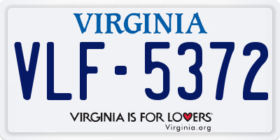 VA license plate VLF5372