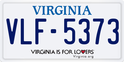 VA license plate VLF5373