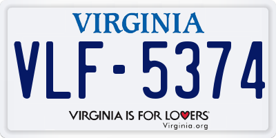 VA license plate VLF5374