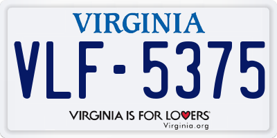 VA license plate VLF5375