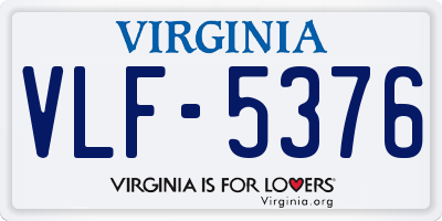 VA license plate VLF5376