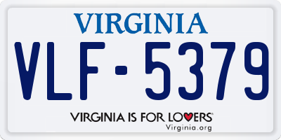 VA license plate VLF5379