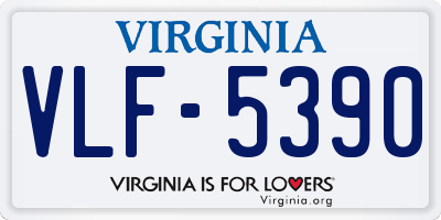 VA license plate VLF5390